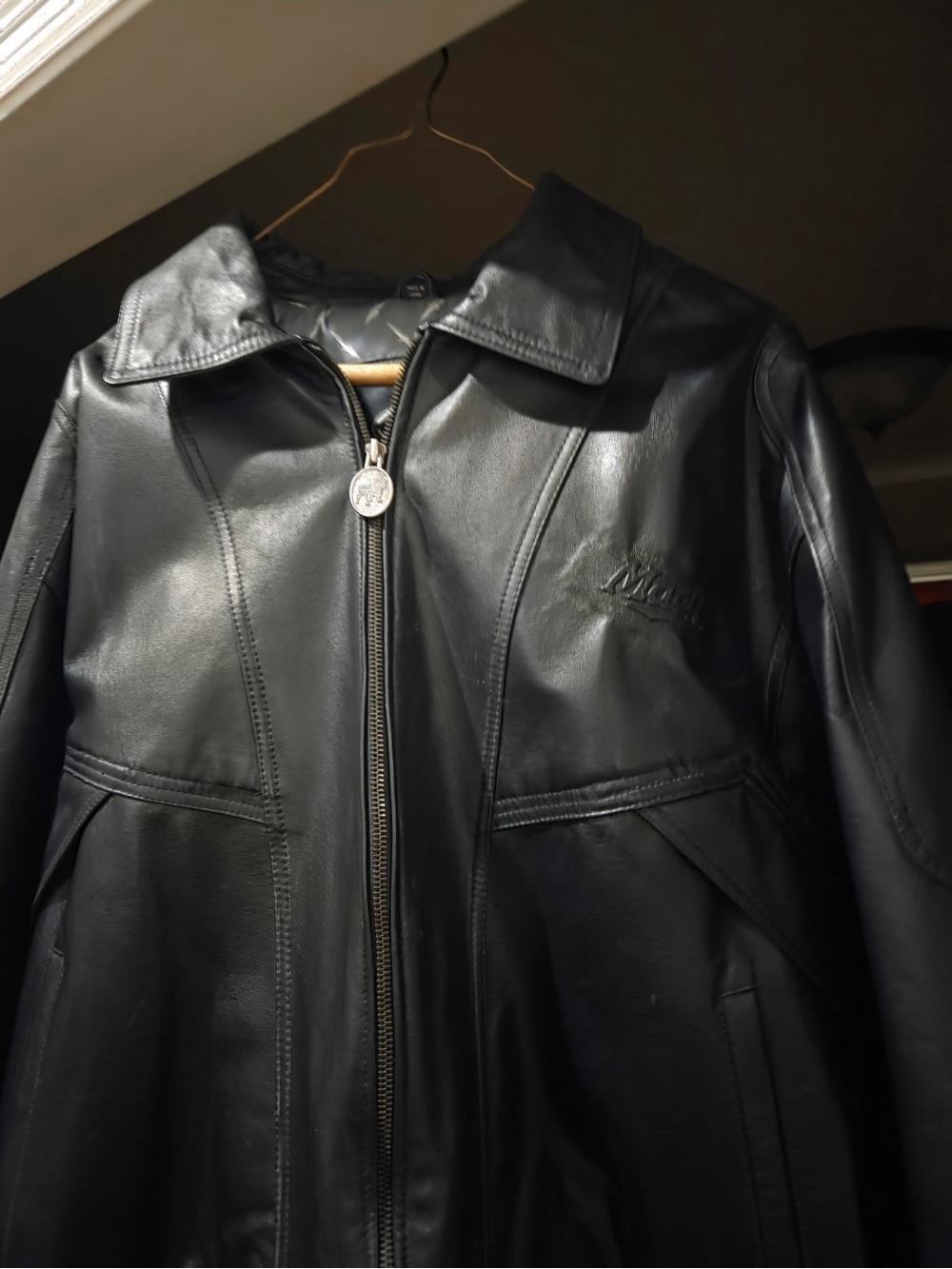 Men's Black Leather Performance Jacket